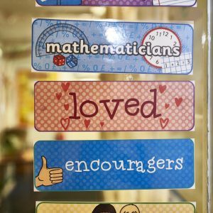 Mathematicians Loved Encouragers - text written on the windows