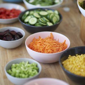 table of chopped veg