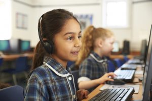 girl on a computer