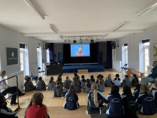 Floella Benjamin at Charlotte House Prep School 